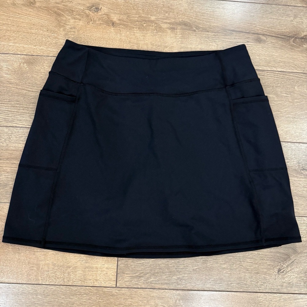 Sketchers Skort Womens Large Black Aline‎ Pockets Short Liner Tennis Athletic